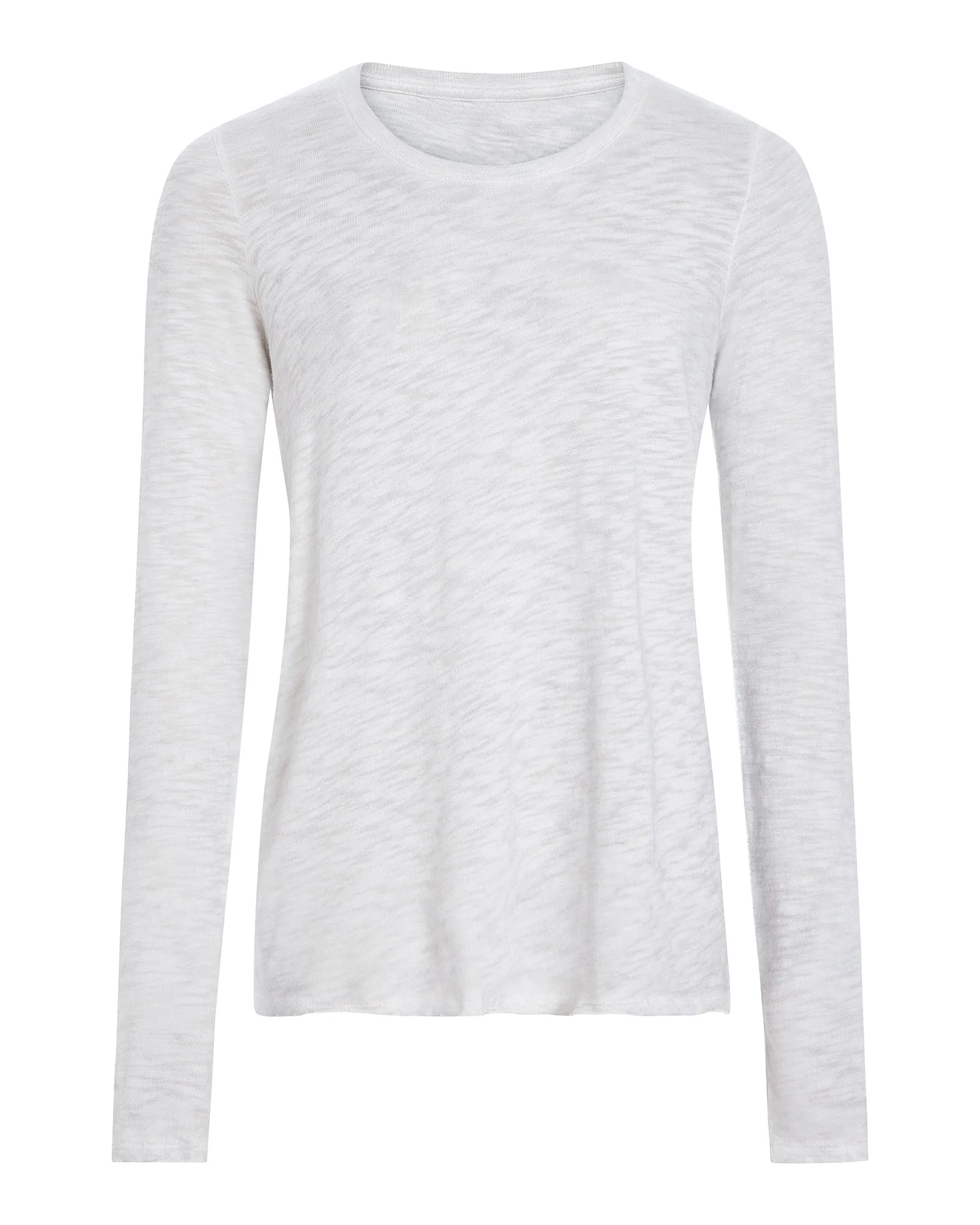 Sublime Wash Slub Jersey Long Sleeve Destroyed Crew - Silver clean lines