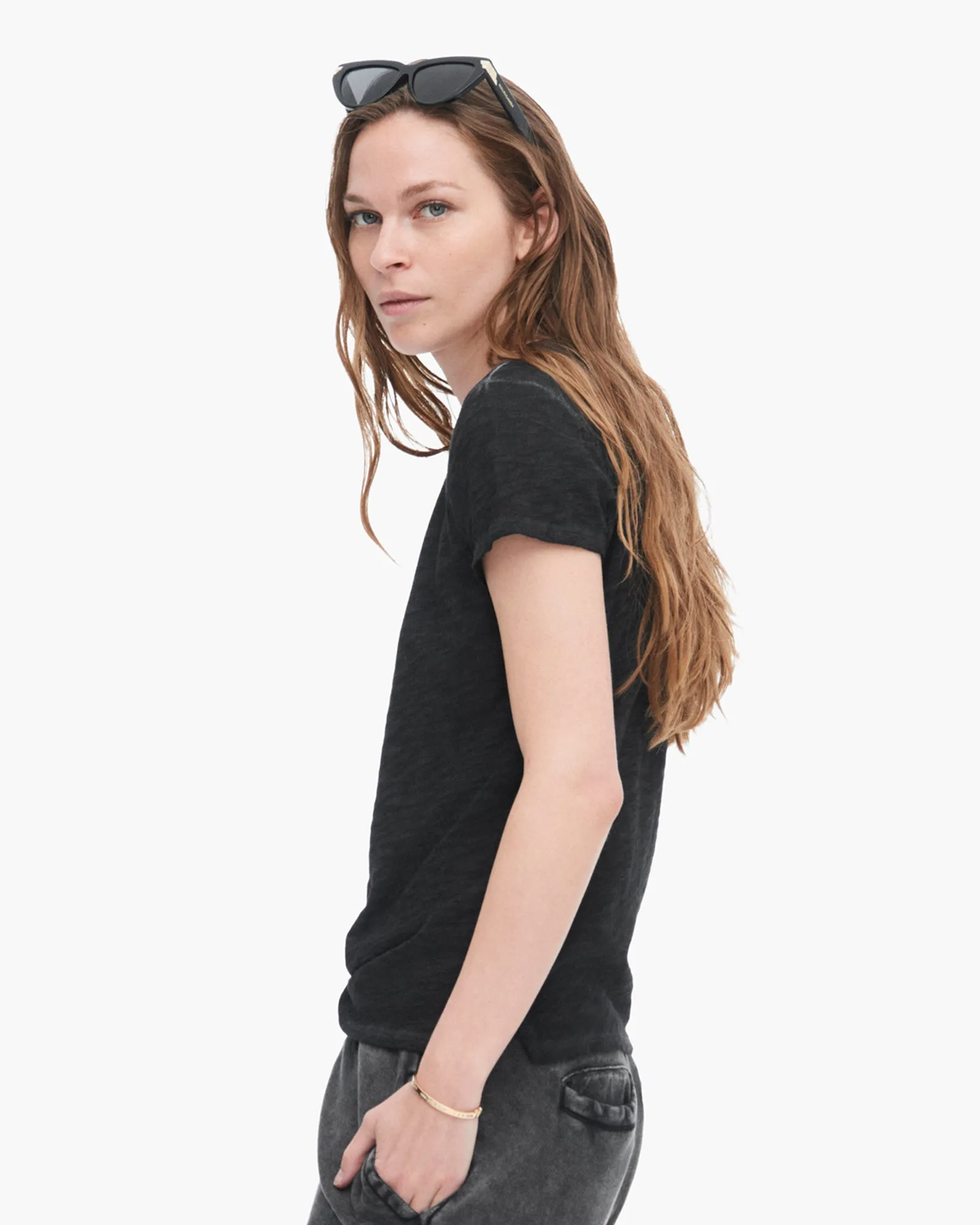 Sublime Wash Slub Jersey Schoolboy Tee - Black soft core