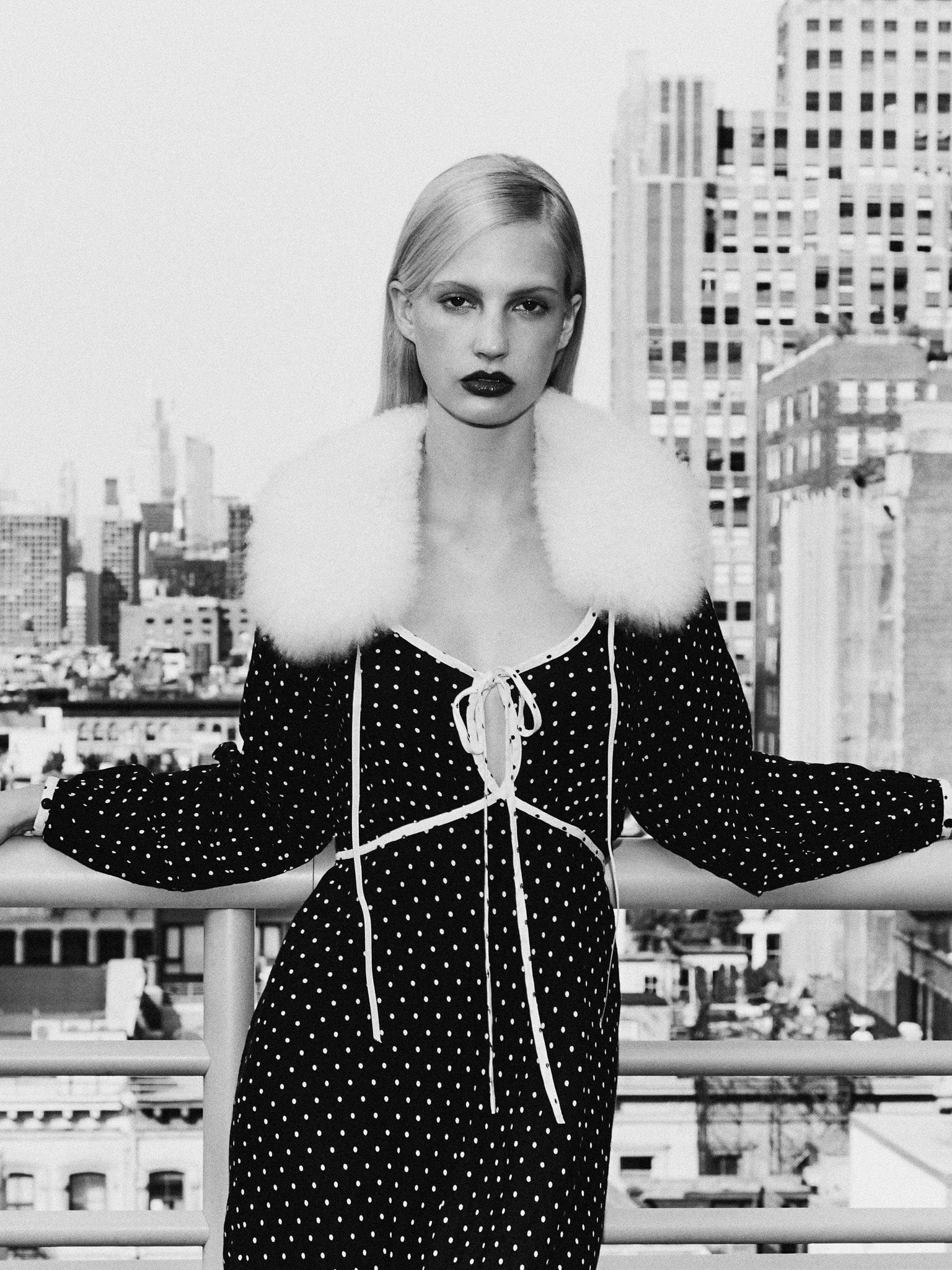 Suki Dress in Black & White Dot all occasion