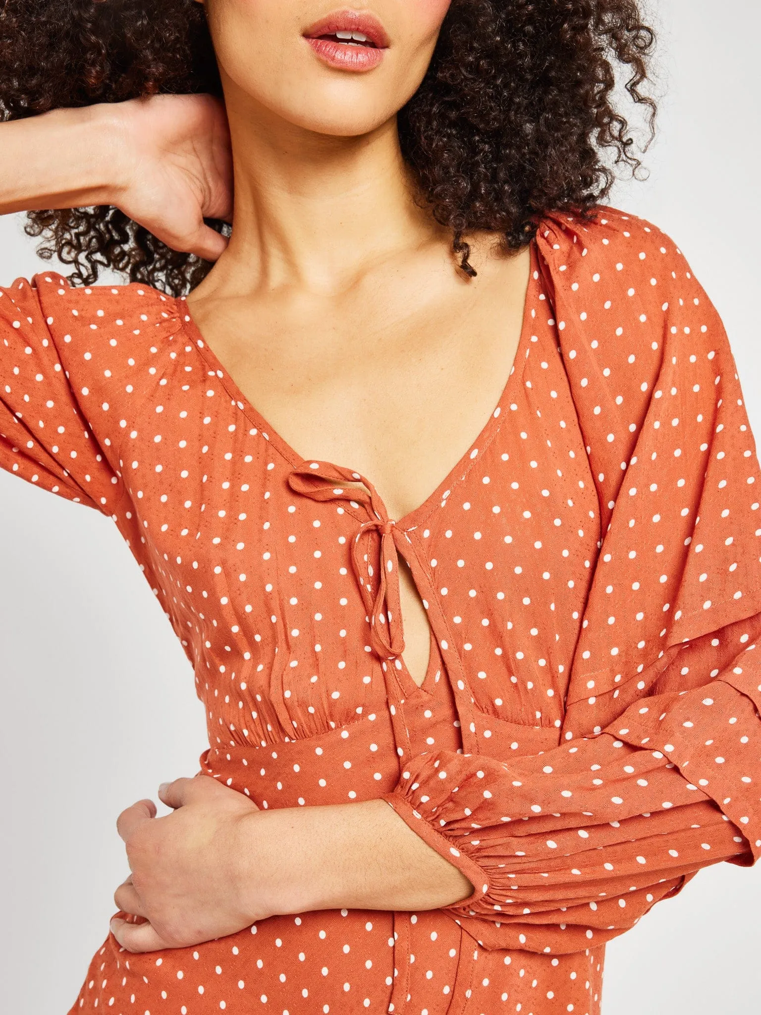 Suki Dress in Terracotta Dot mood wear