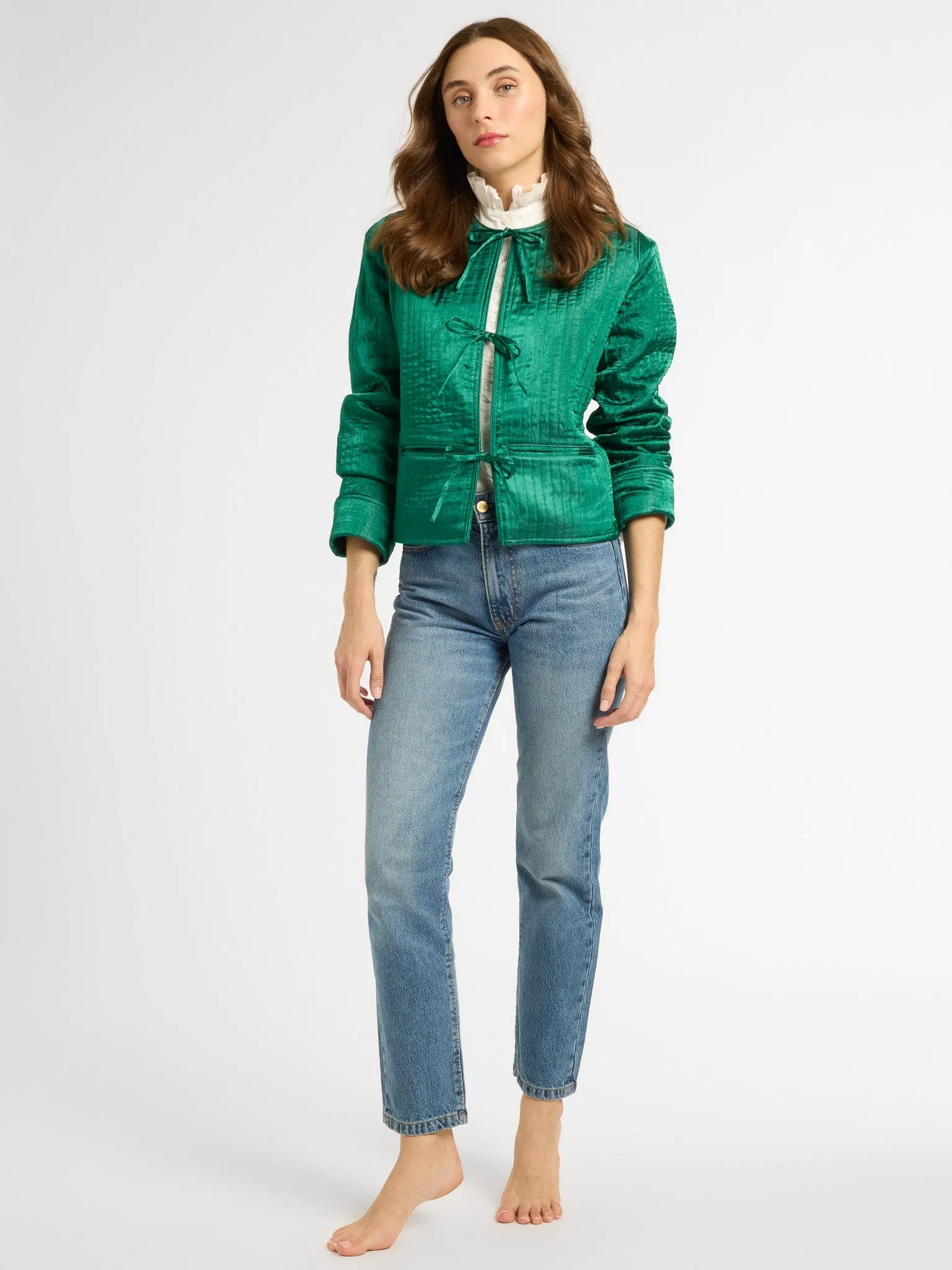 Sylvie Jacket in Emerald hush zone
