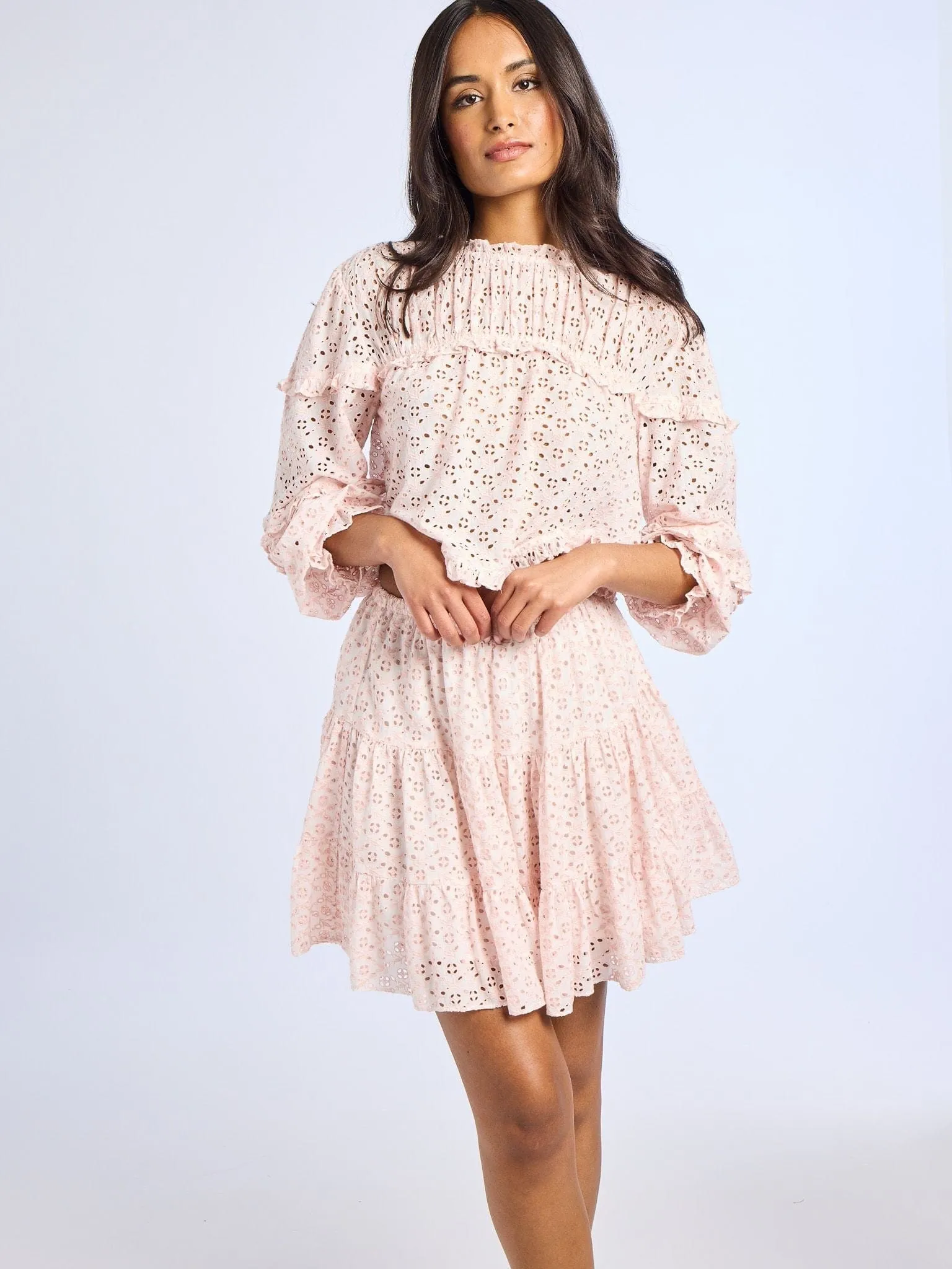 Tania Skirt in Rose Eyelet free mix