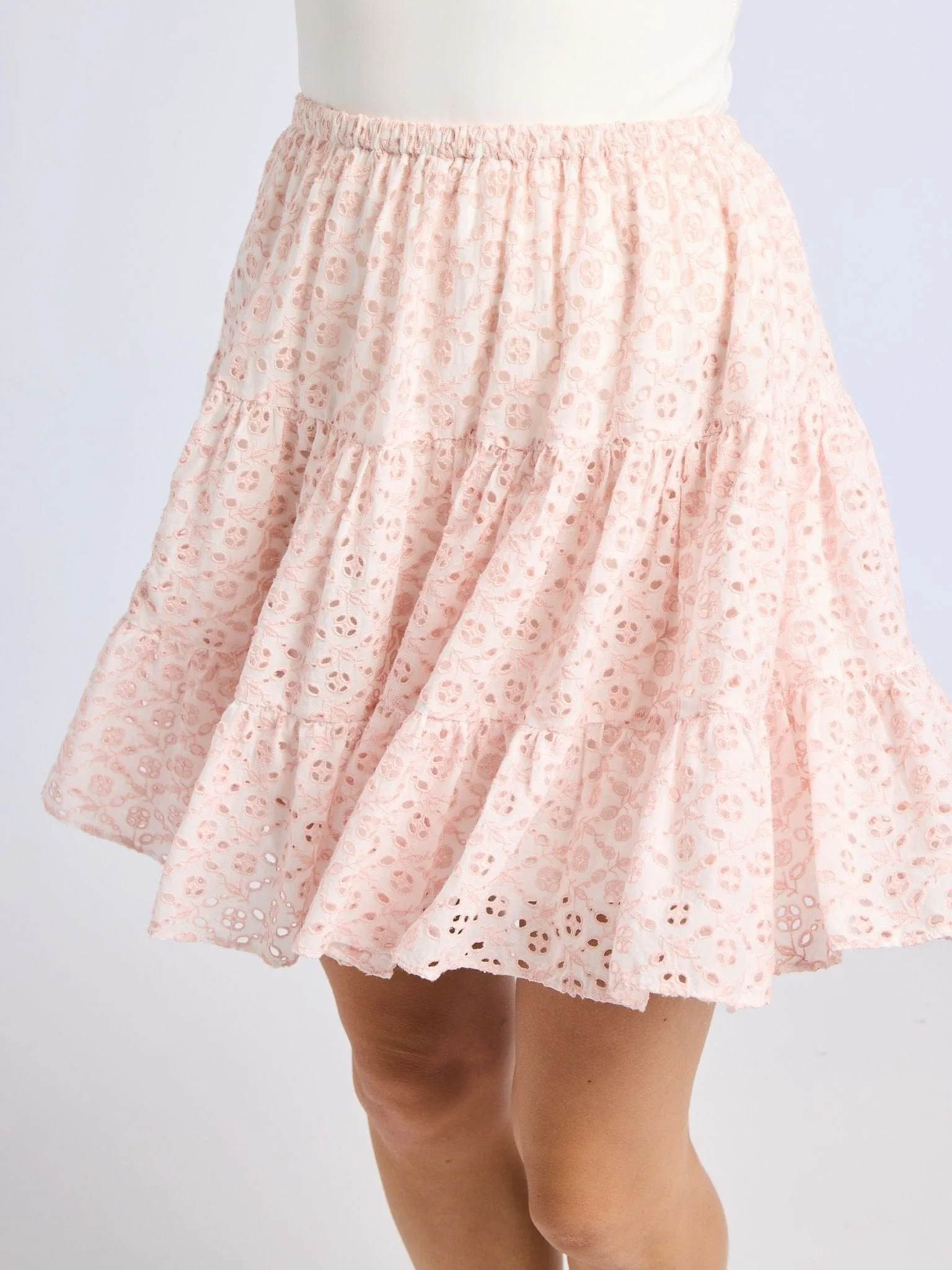 Tania Skirt in Rose Eyelet free switch