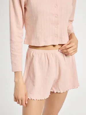 Tati Pointelle Short in Spanish Villa sleek design