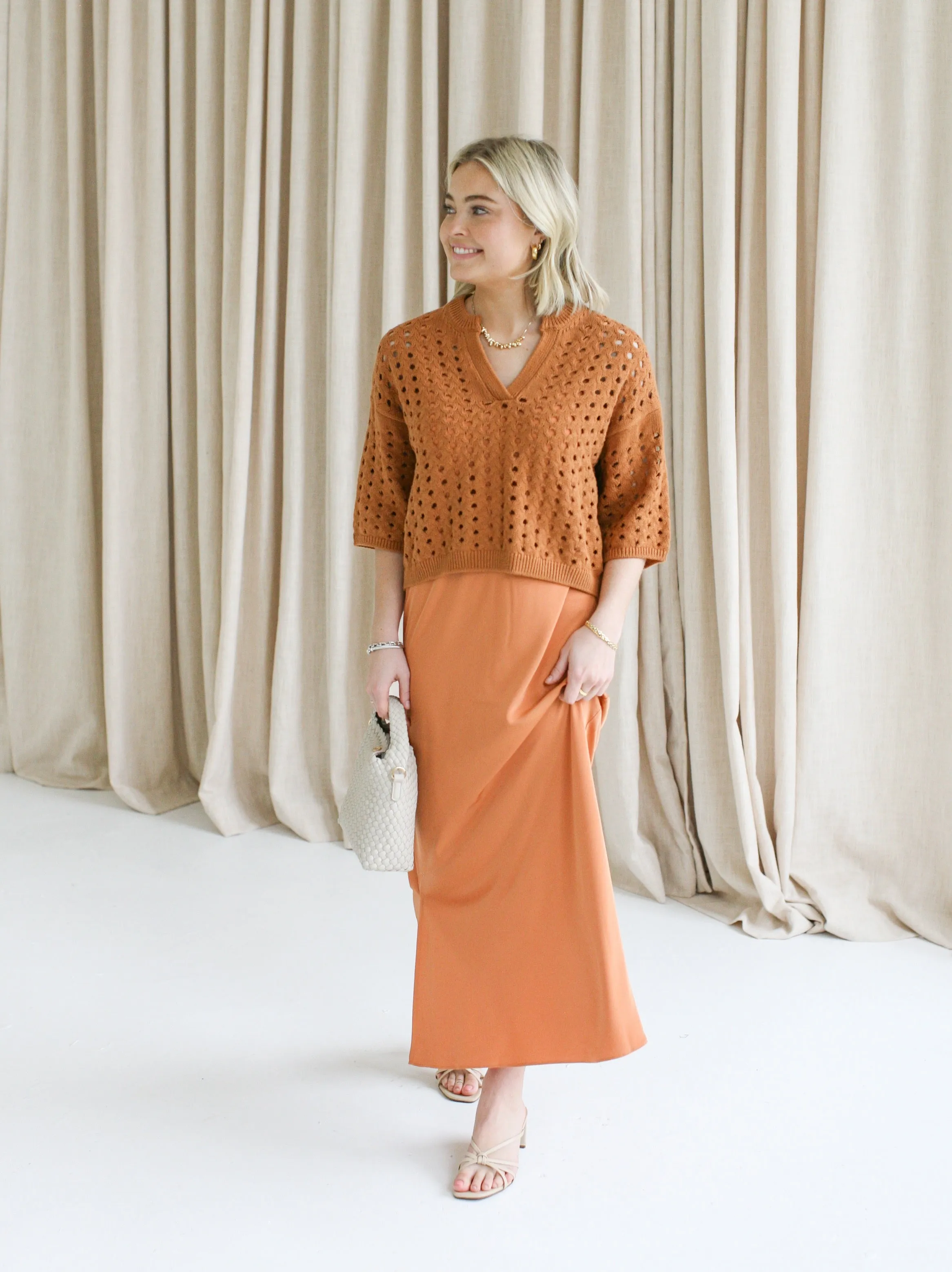 Terracotta Cami Dress Set glowy tone