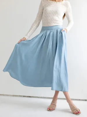 Tess Chambray Midi Skirt trendy item
