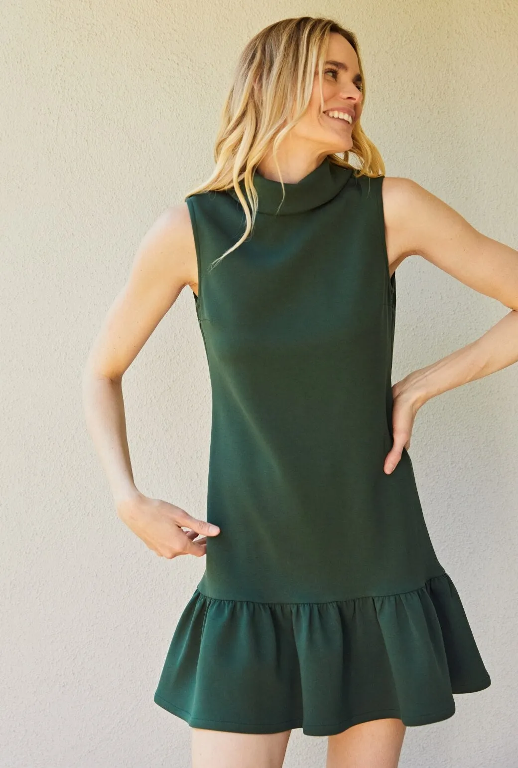 The Birdie Dress - Deep Green minimalist feel