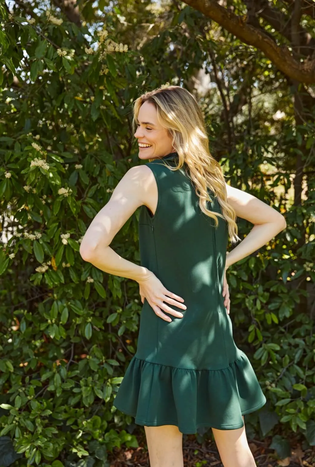 The Birdie Dress - Deep Green classic feel