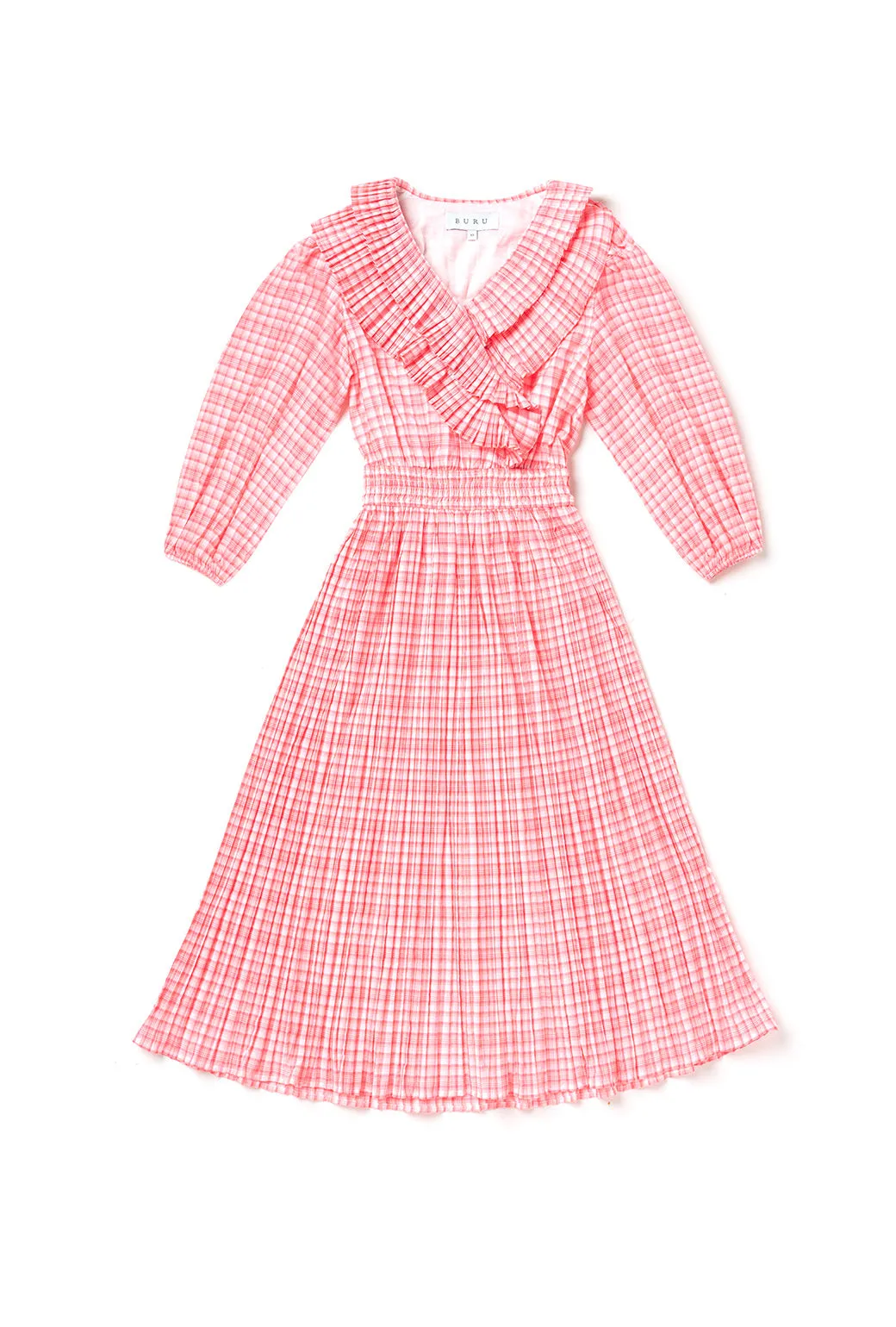 The Blanche Dress - Pink Seersucker warm hug