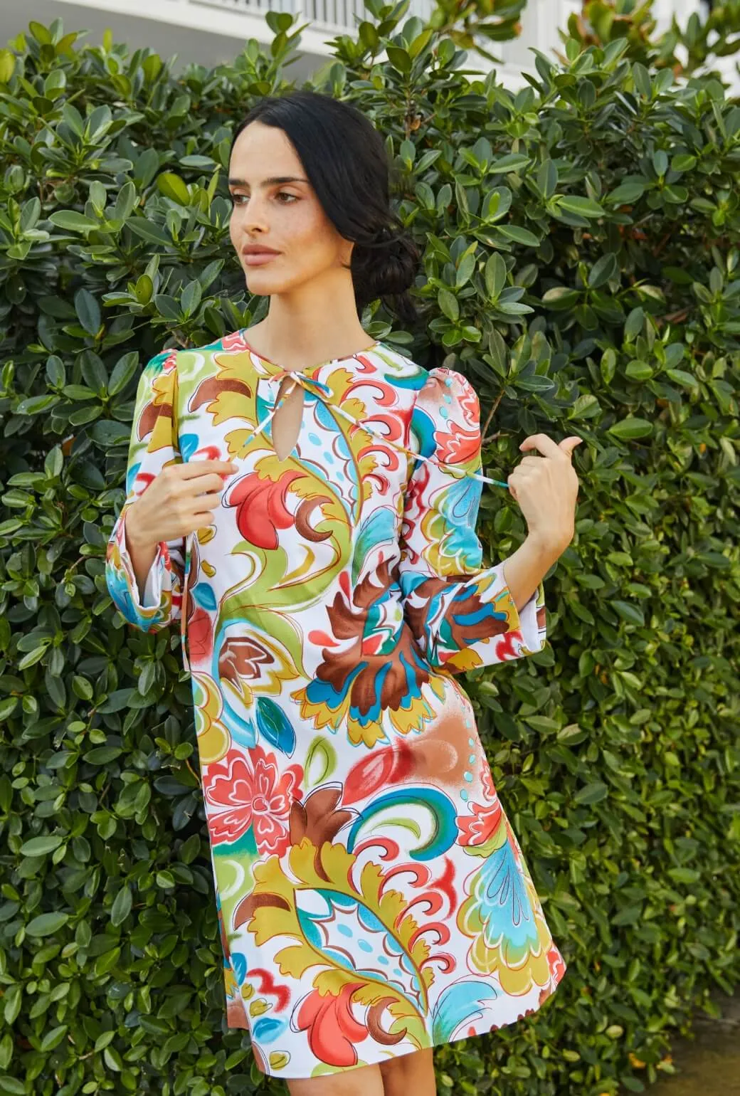 The CZ Shift Dress - Graffiti Floral airy pick