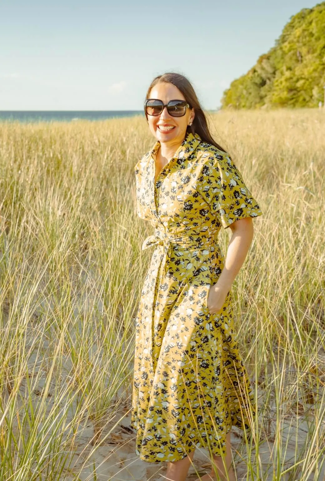 The Donna Day Gown - Chartreuse Floral chic wear