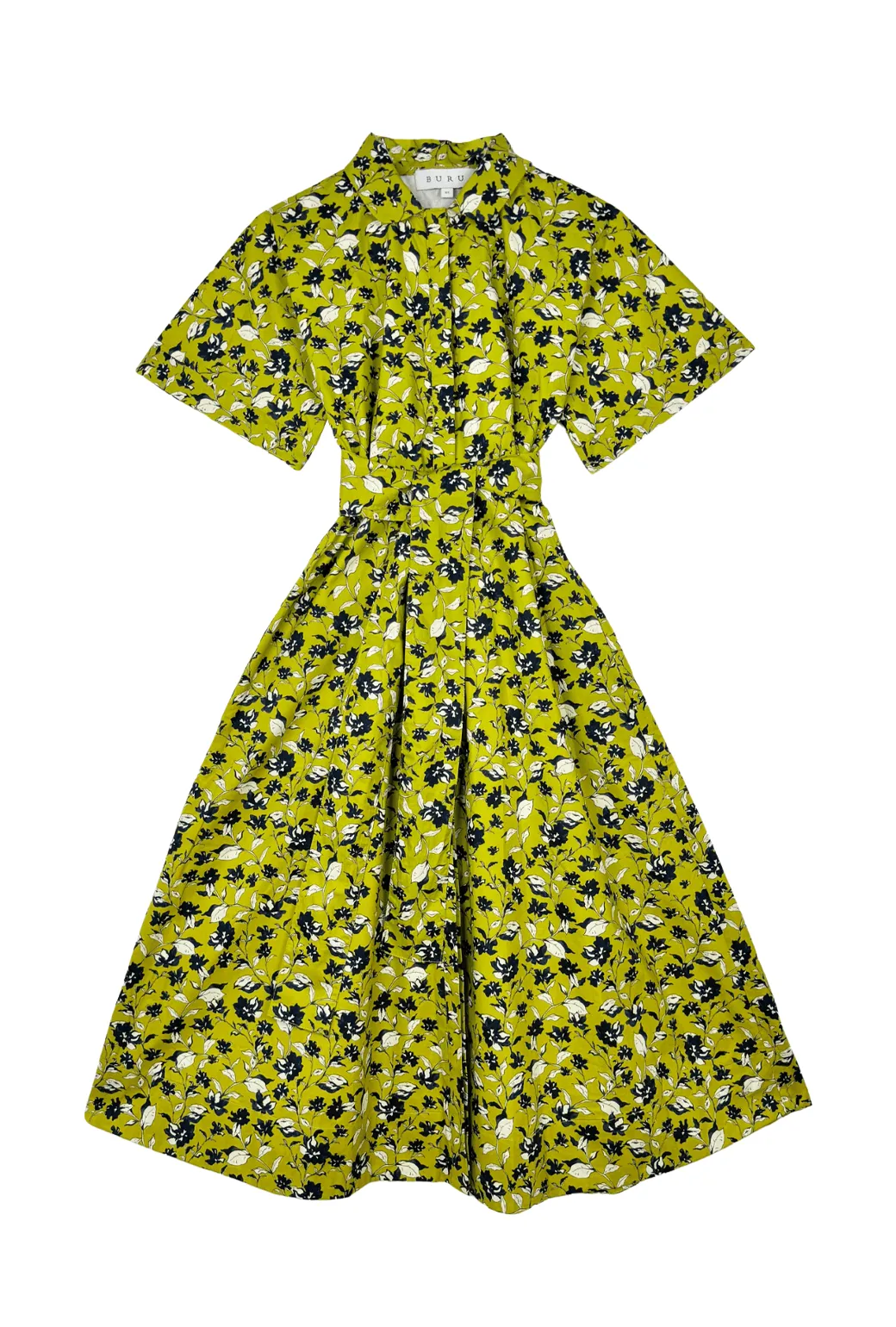 The Donna Day Gown - Chartreuse Floral tropical feel