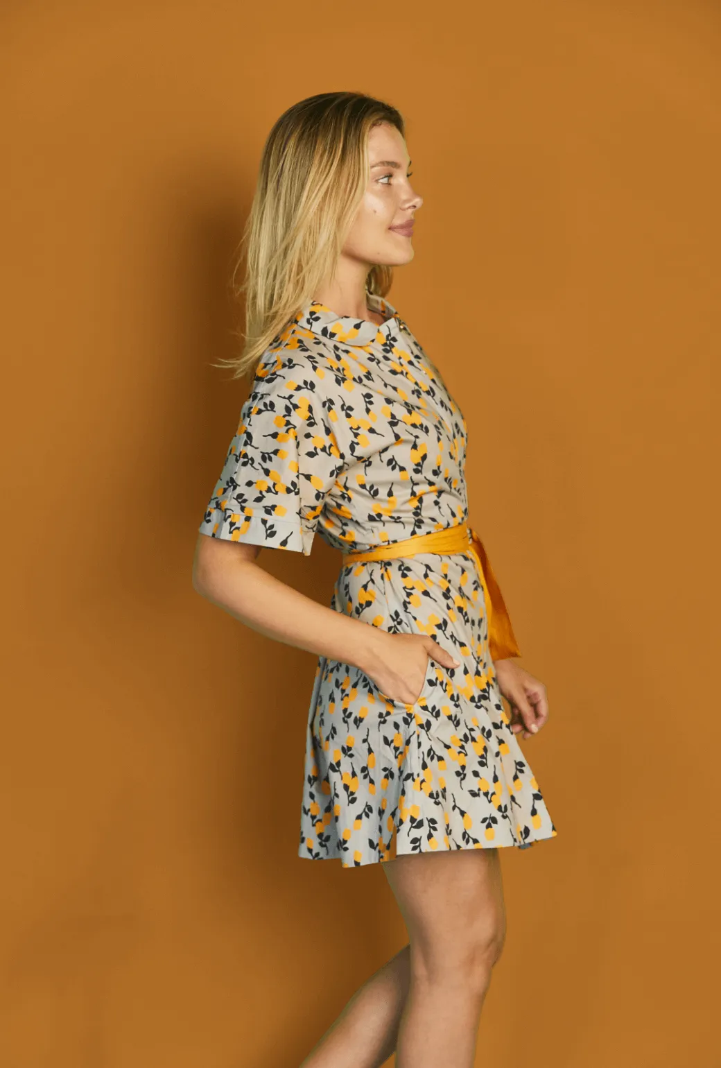 The Donna Day Gown MINI - Persimmon Floral cool neutral