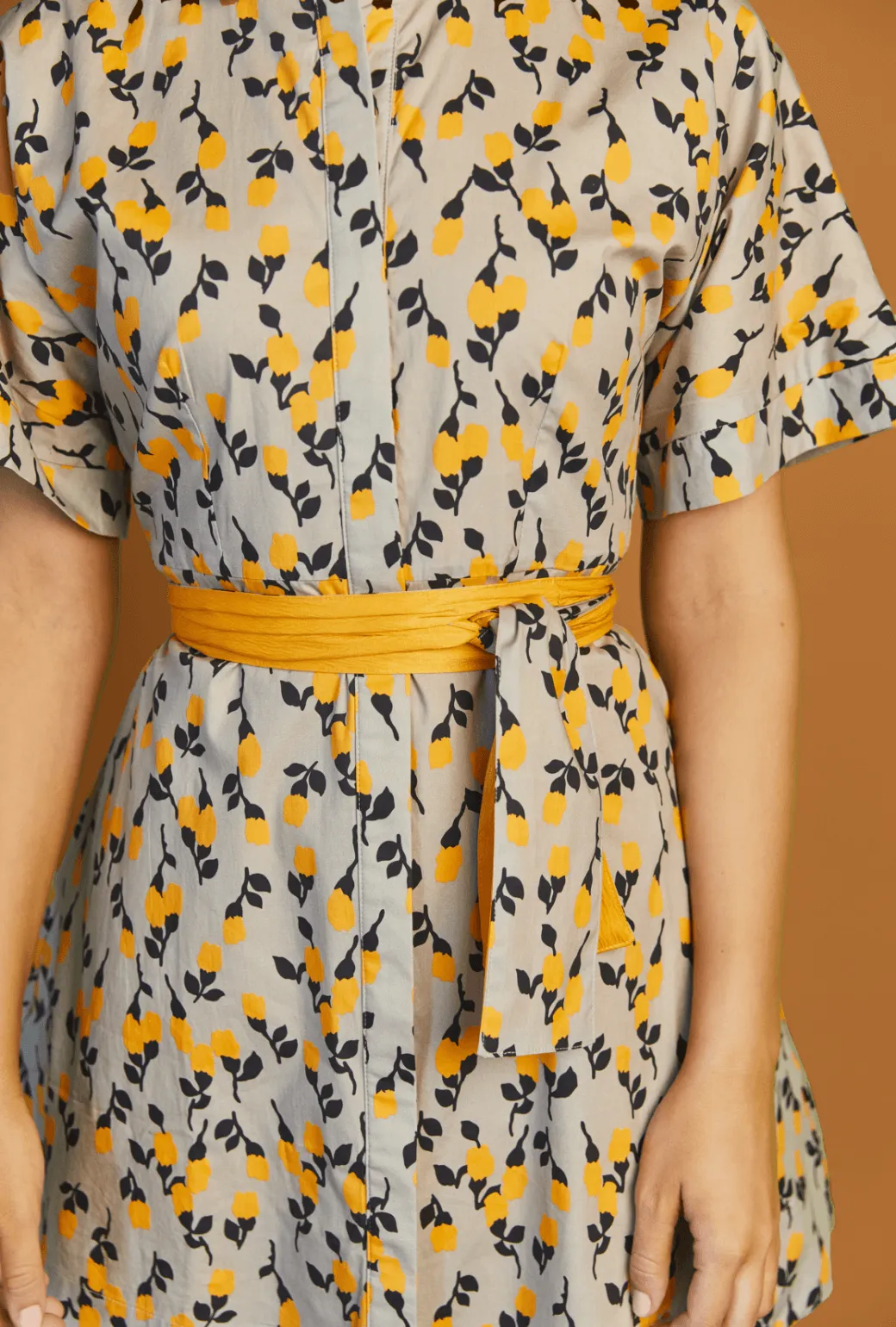 The Donna Day Gown MINI - Persimmon Floral brunch look