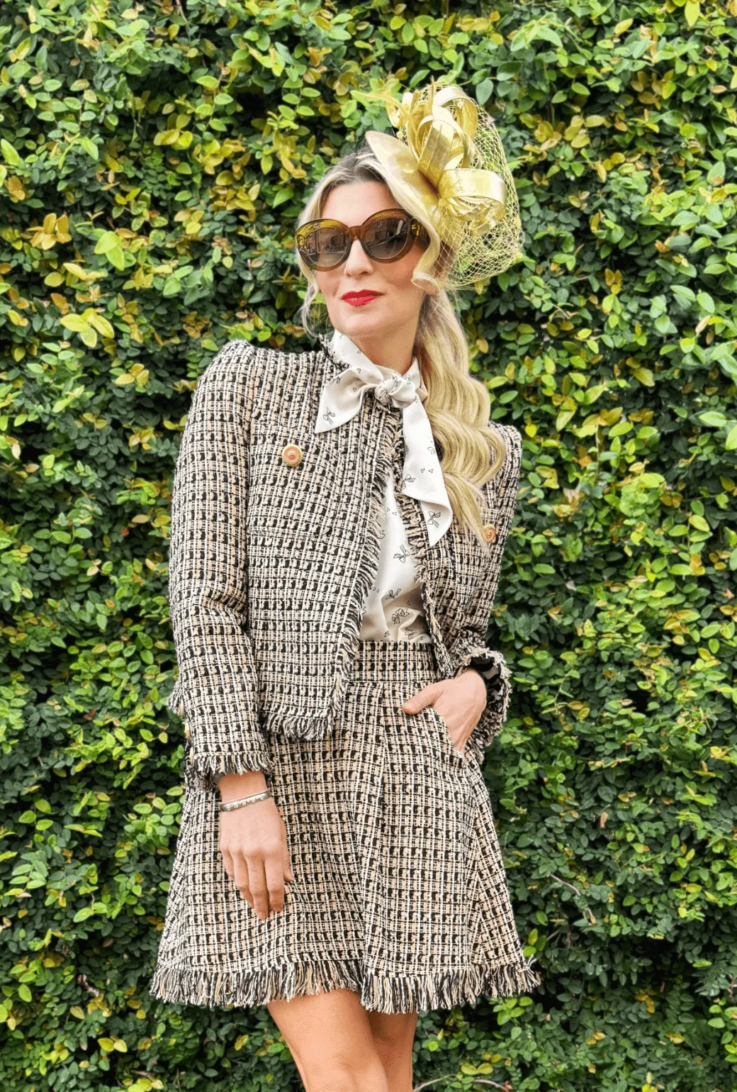 The Everyday Blazer - Black & Blush Tweed winter pulse