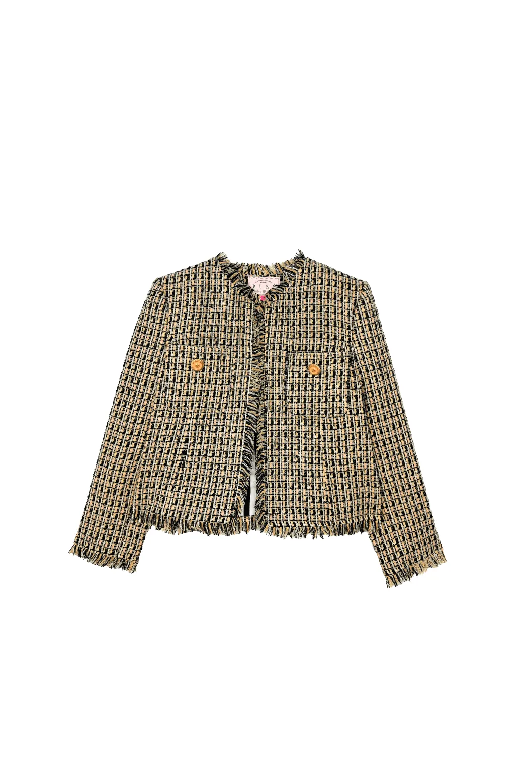 The Everyday Blazer - Black & Blush Tweed modern edge