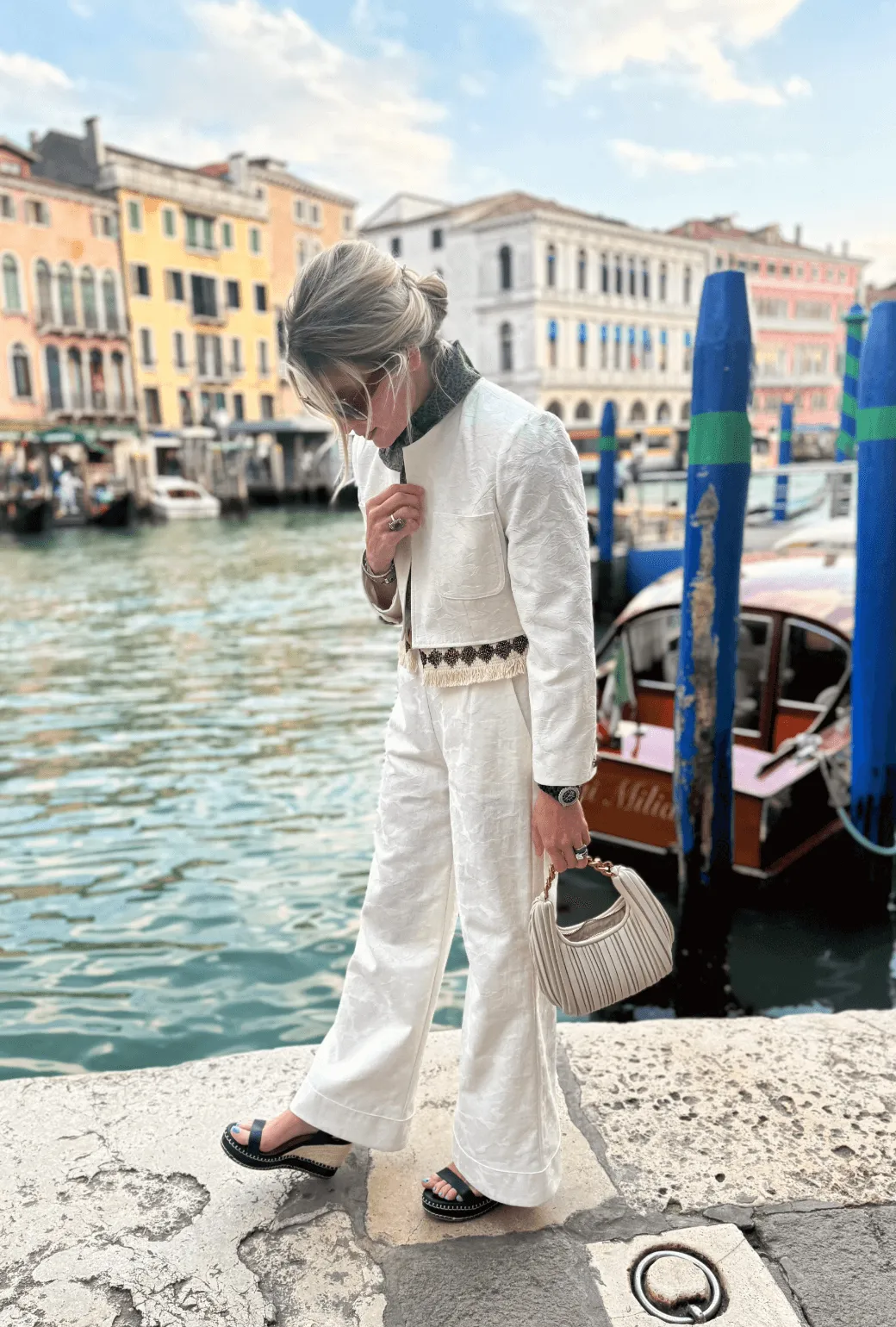 The Fringed Bolero Blazer - Ivory Damask adventure mode