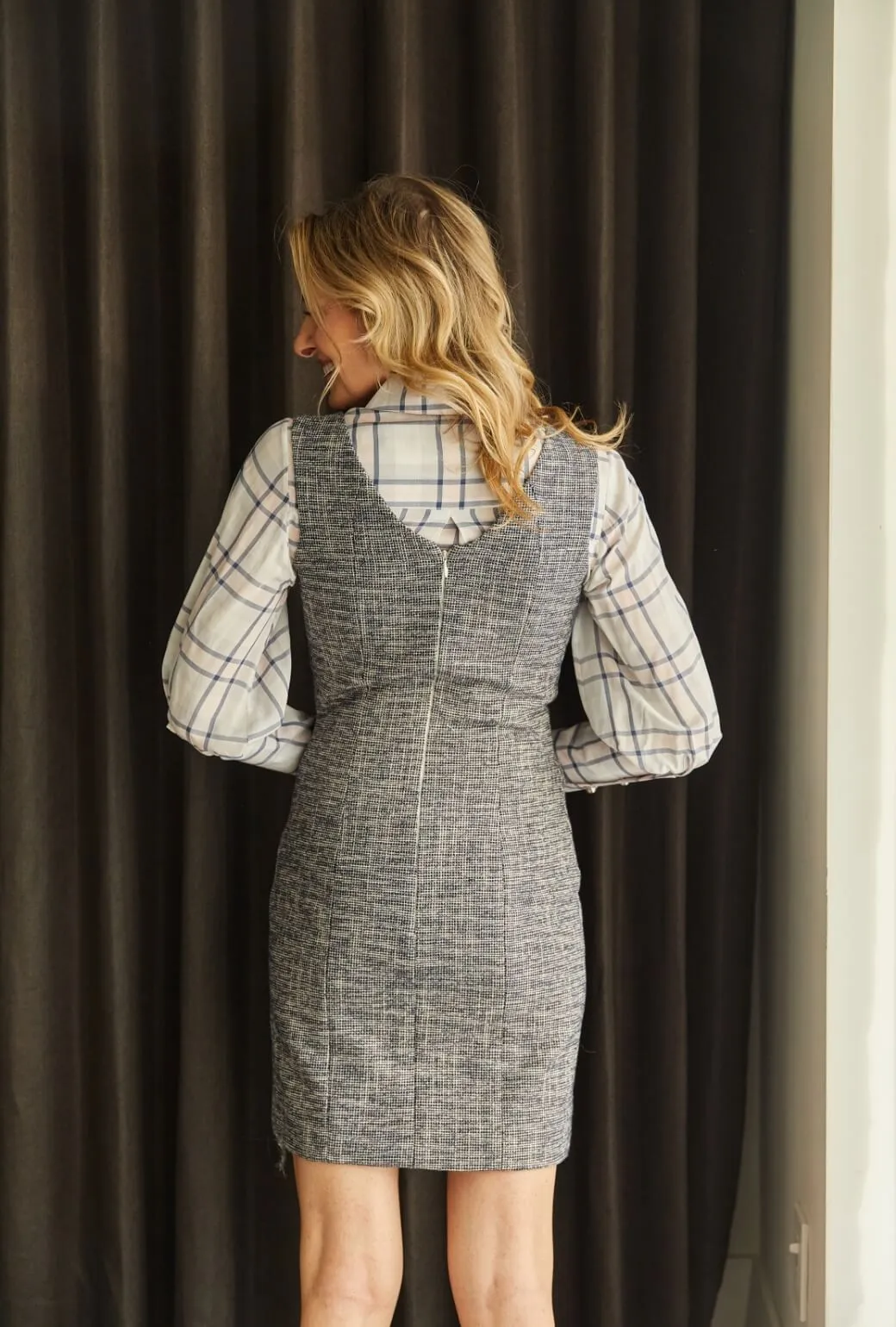 The Joan Jumper - Navy Tweed graceful vibe