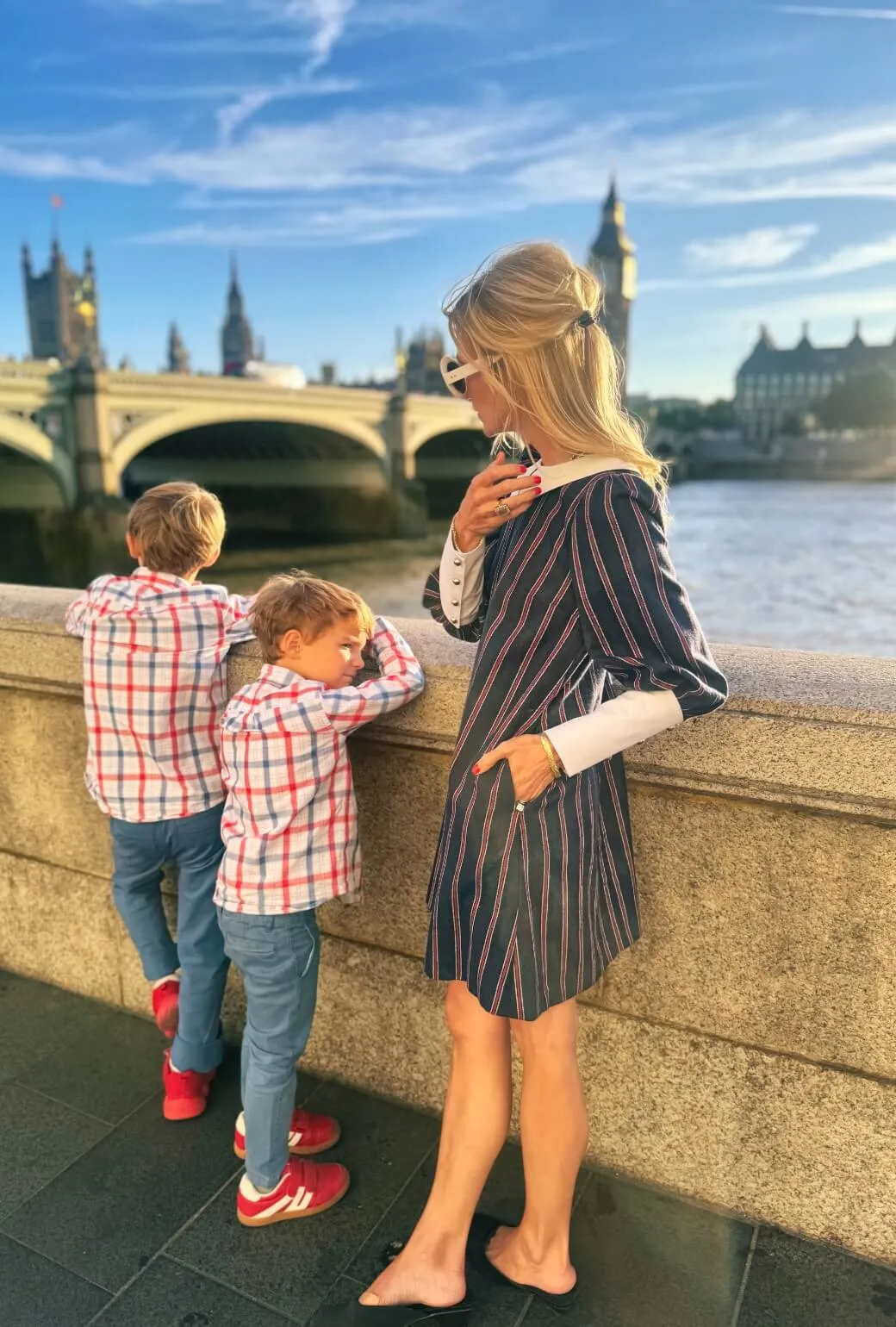 The Skipper Dress - Navy & Red Stripe skin vibe