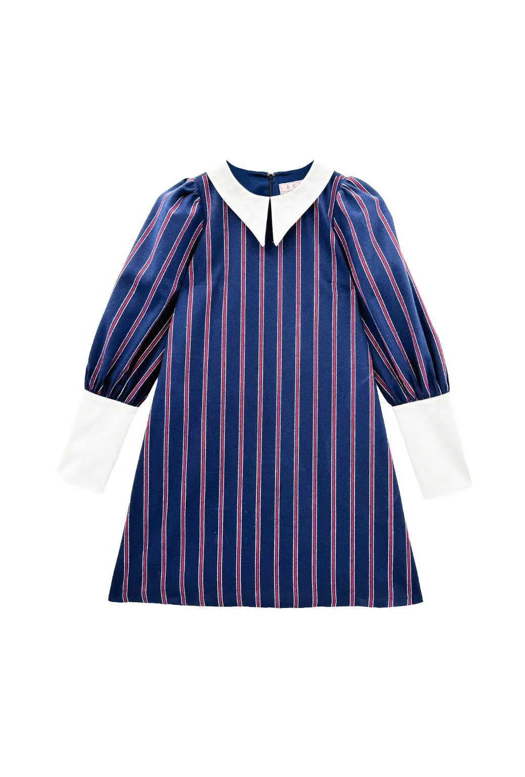 The Skipper Dress - Navy & Red Stripe modern muse