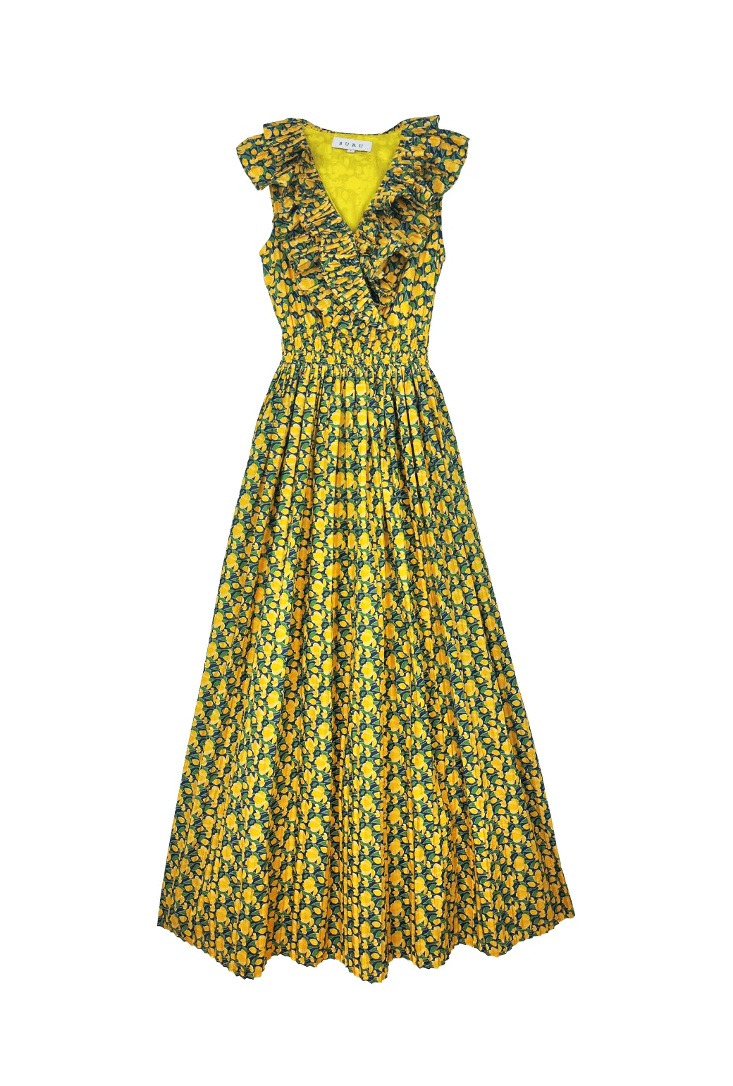 The Sleeveless Blanche Dress - Yellow Tulip natural style