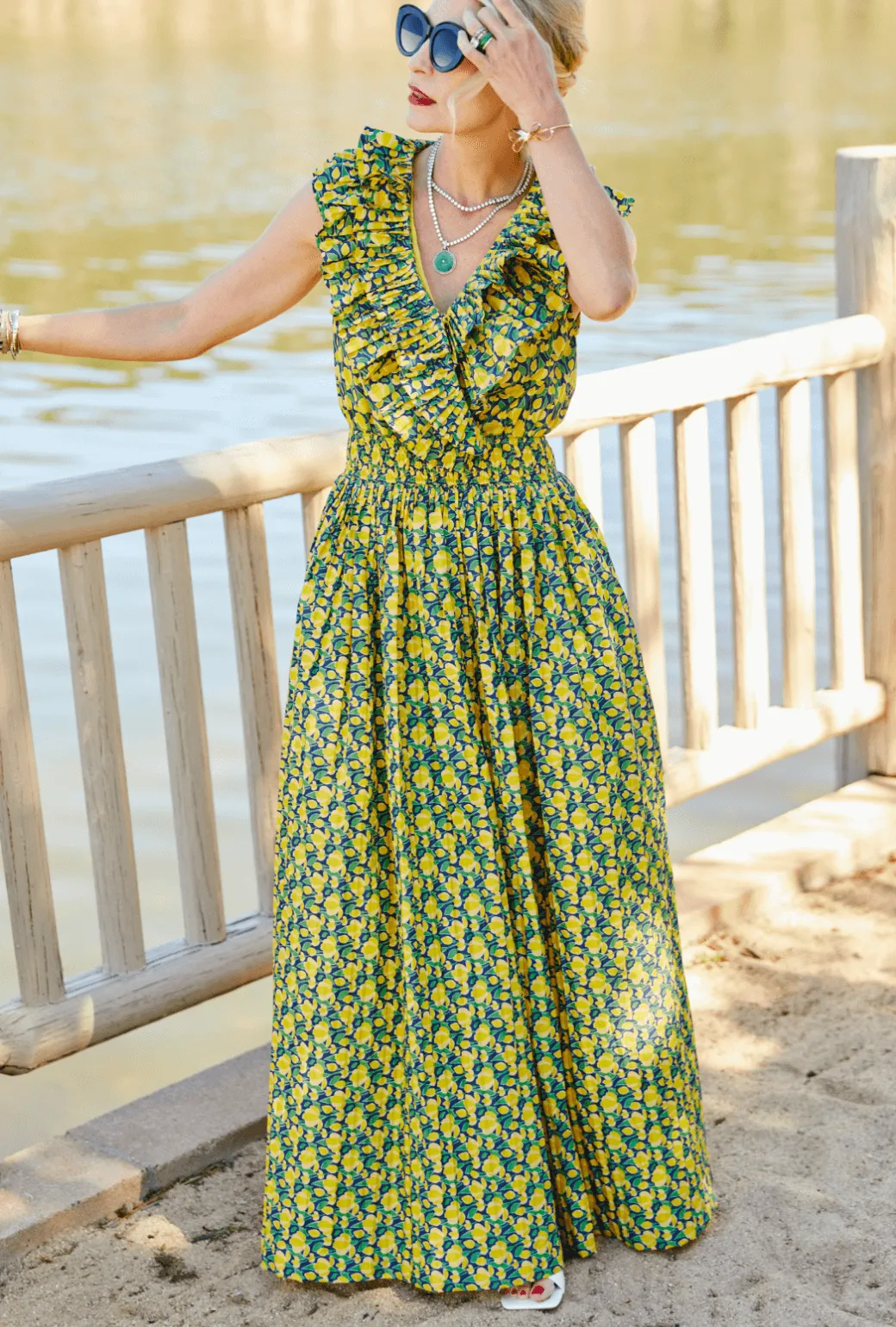 The Sleeveless Blanche Dress - Yellow Tulip muted glam