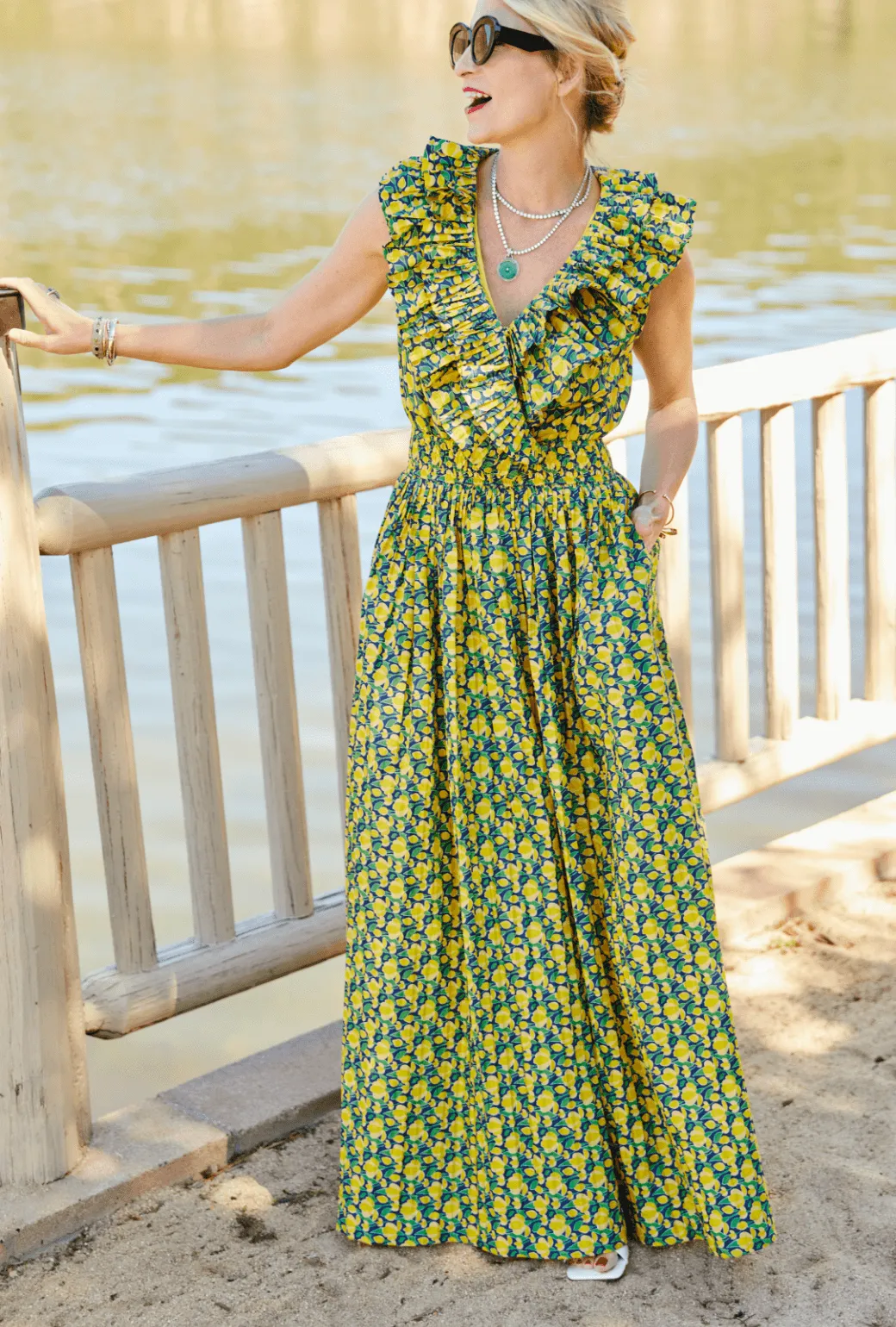 The Sleeveless Blanche Dress - Yellow Tulip mood tone