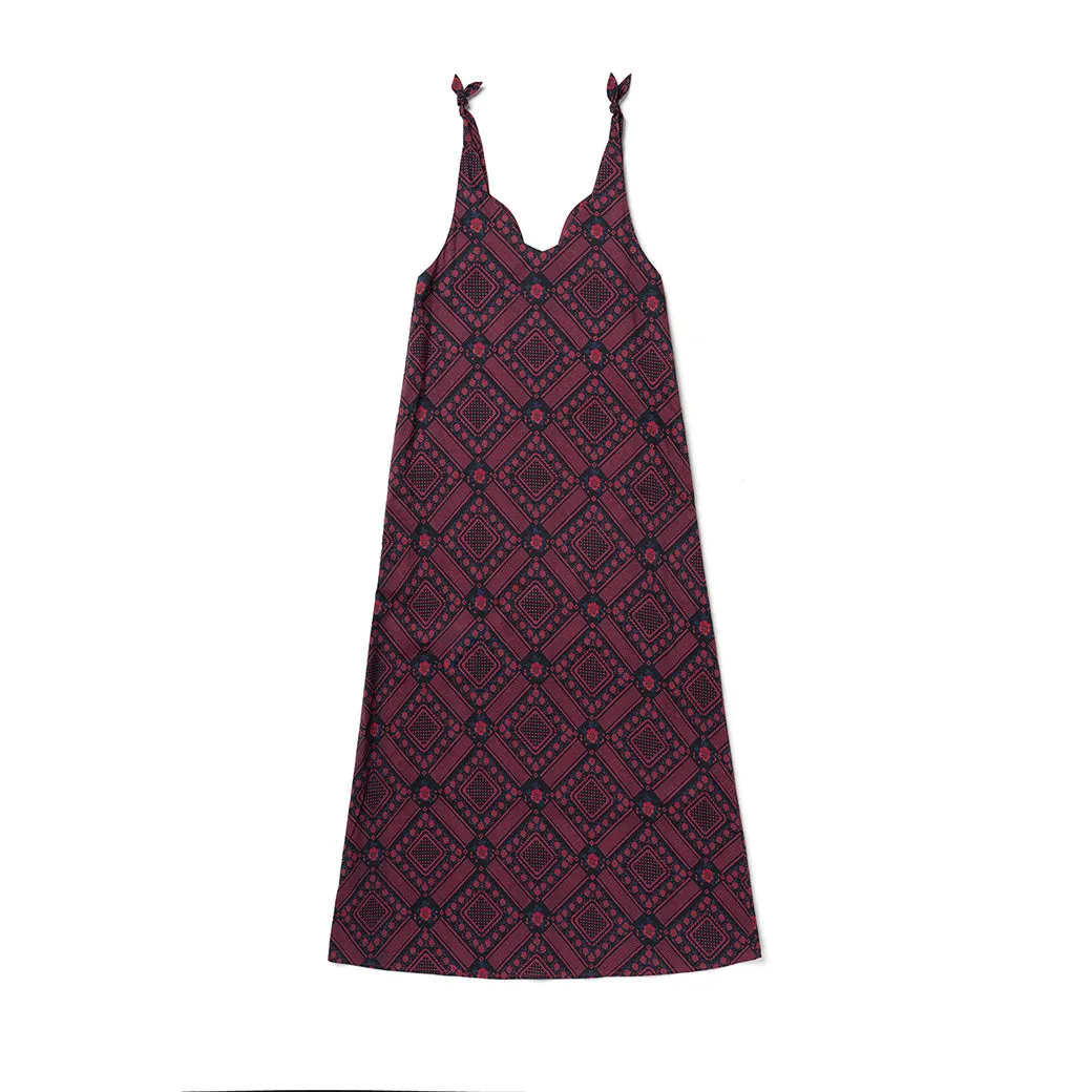 Tie Tank Dress - MAXI - Indigo Floral modern twist