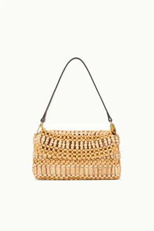 TIMMY SHOULDER BAG | NATURAL WOOD BEADS clean style TIMMY SHOULDER BAG | NATURAL WOOD BEADS clean loop
