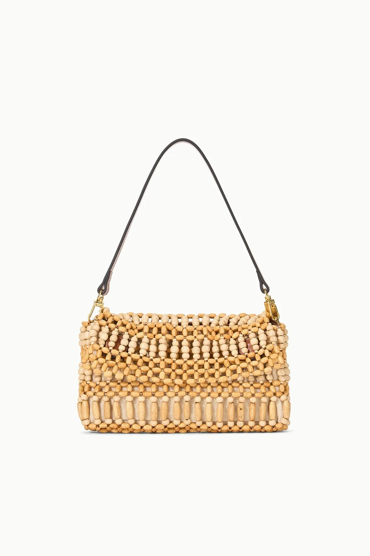 TIMMY SHOULDER BAG | NATURAL WOOD BEADS clean loop