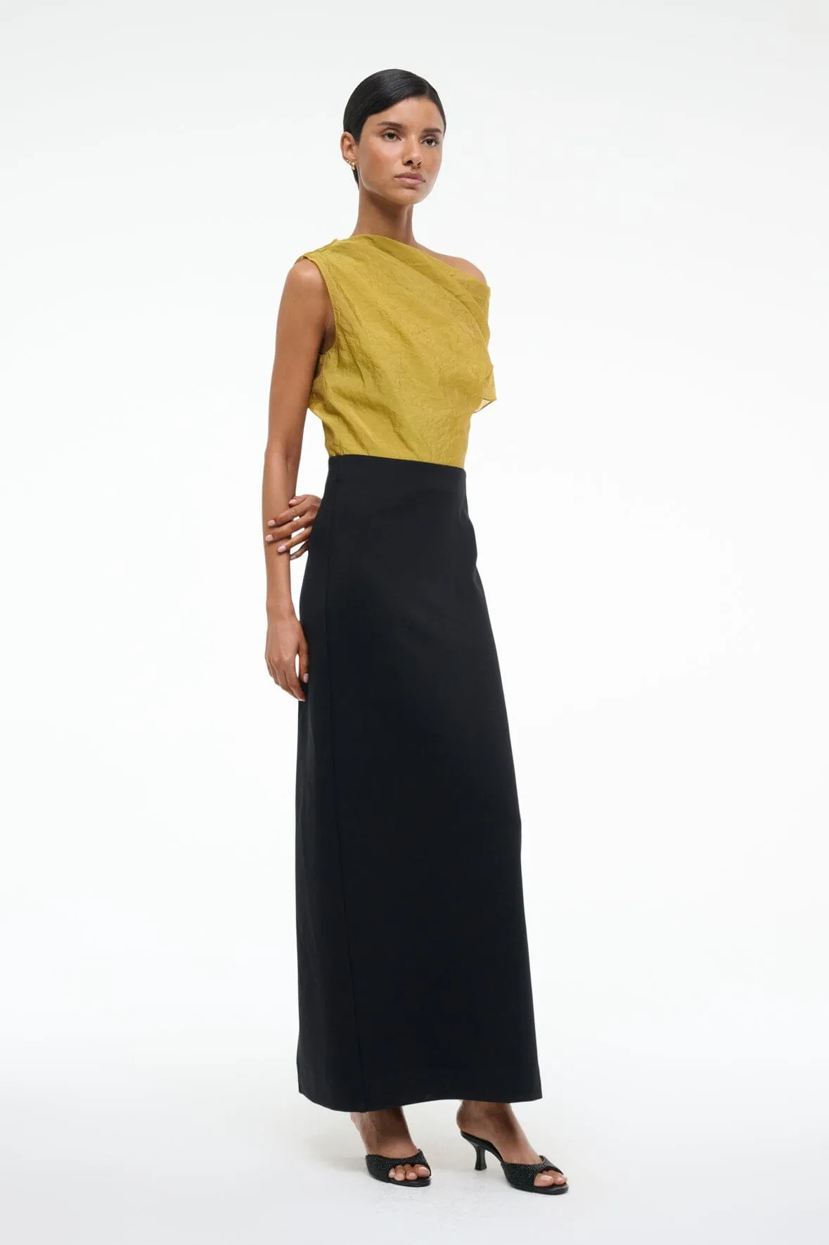 TOPAZ DRESS | CHARTREUSE BLACK modern muse