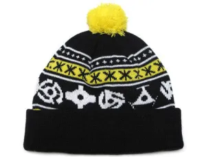 True 45 Pom Beanie Black/Yellow sunset ride