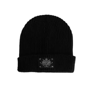 True Burning Bridges Waffle Beanie Black morning vibe