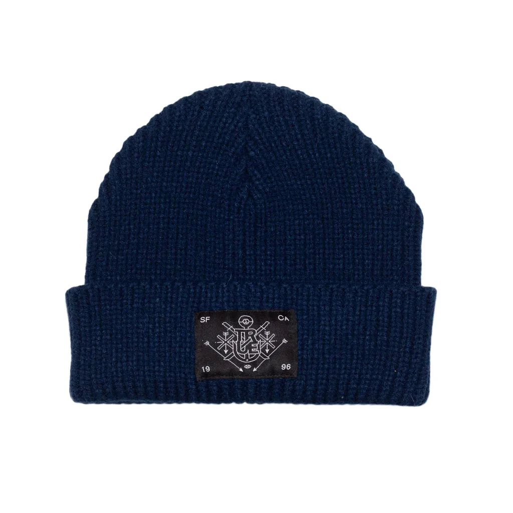 True Burning Bridges Waffle Beanie Navy comfy trip