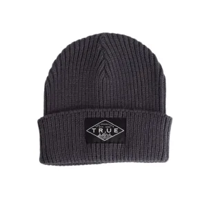 True Established Waffle Beanie Charcoal subtle flair