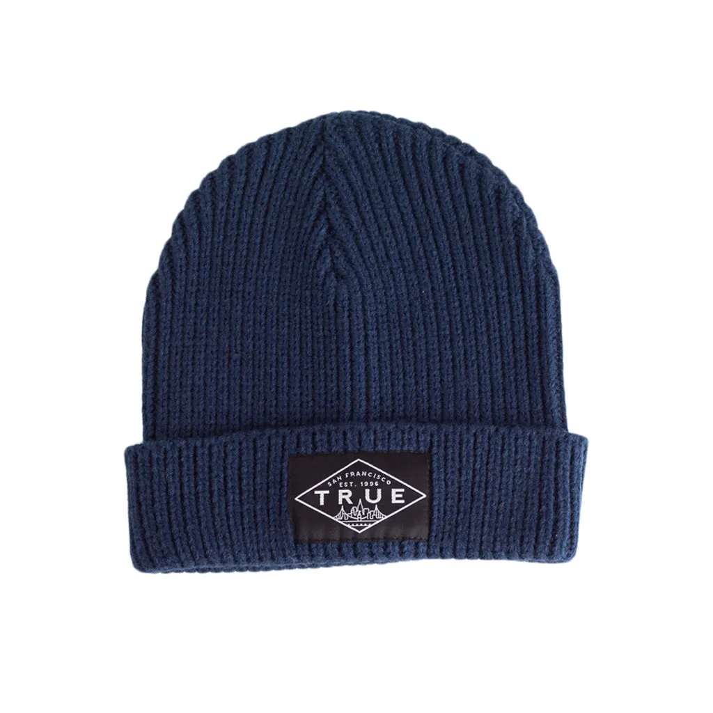 True Established Waffle Beanie Navy shade style