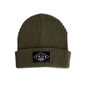 True Established Waffle Beanie Olive weekend trip