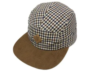 True Grown Man Plaid Camp Cap Tan soft edge