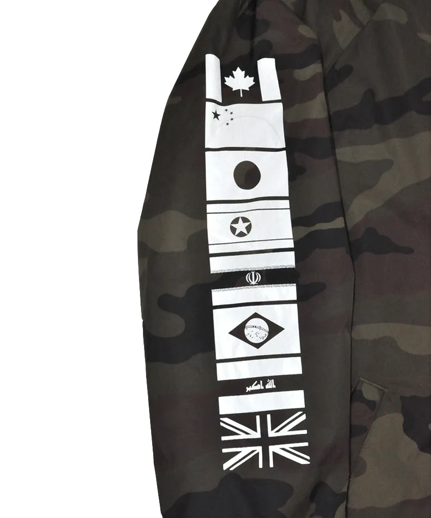 True Mens BBQ Hooded Coaches Jacket Camo slick street