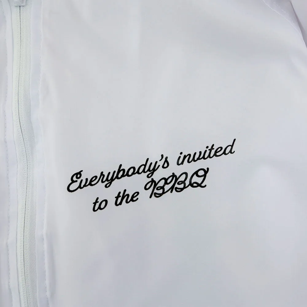 True Mens BBQ Hooded Coaches Jacket White classic tone