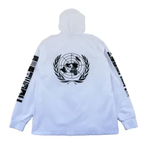 True Mens BBQ Hooded Coaches Jacket White bold explorer