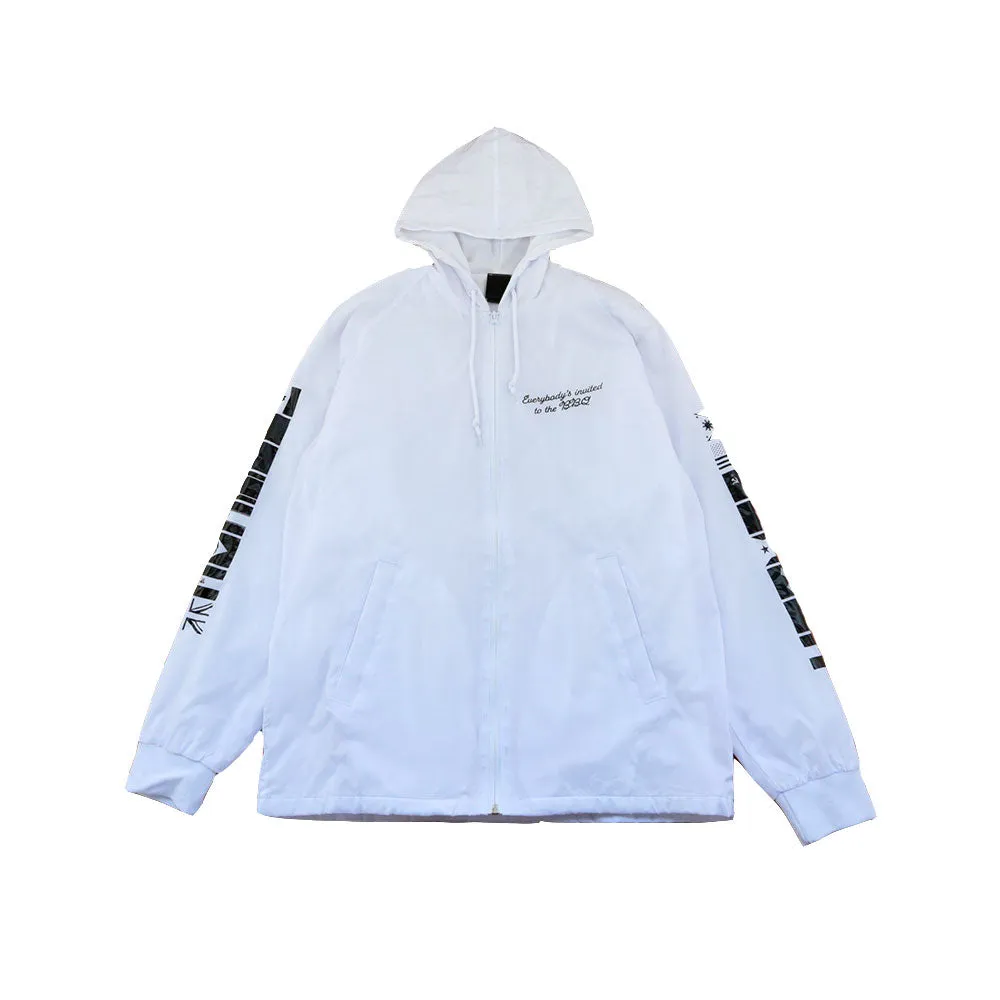 True Mens BBQ Hooded Coaches Jacket White daily layer