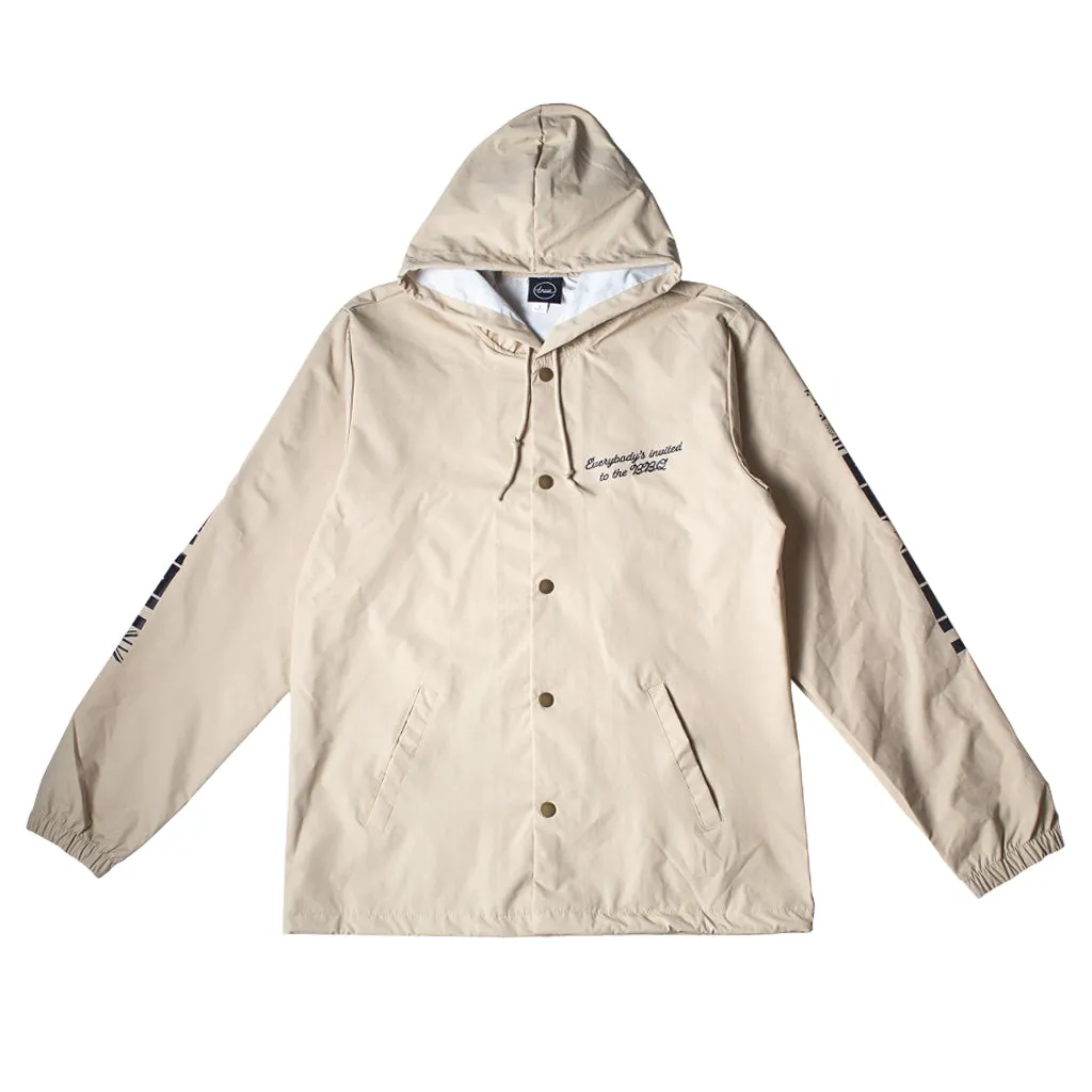 True Mens BBQ Hooded Rain Jacket Tan all-season edge