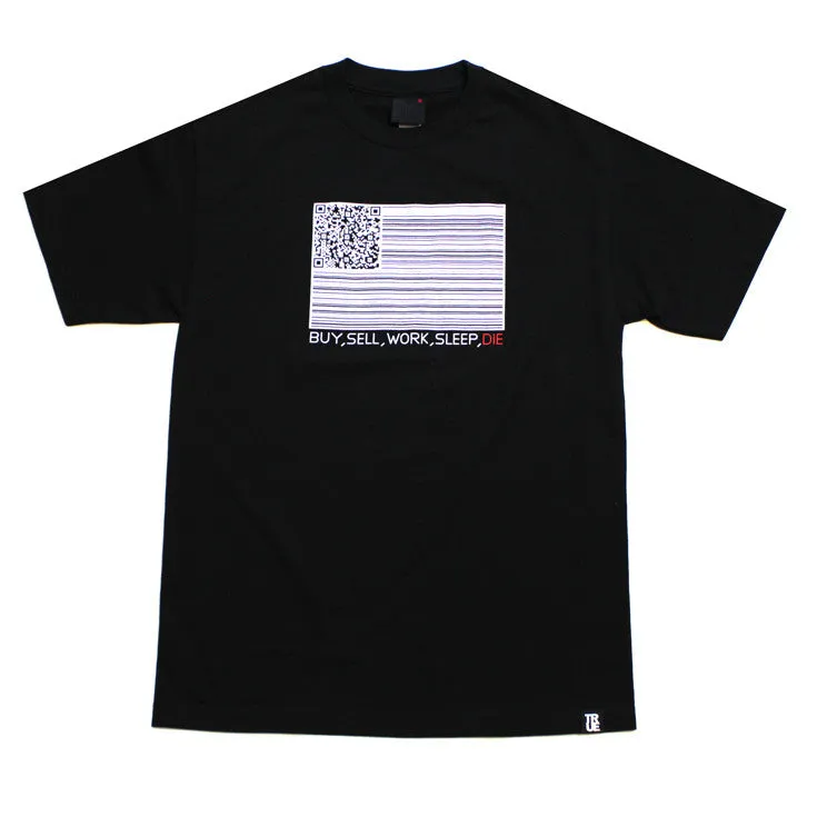 True Mens Buy Sell Die T-Shirt Black minimal mood