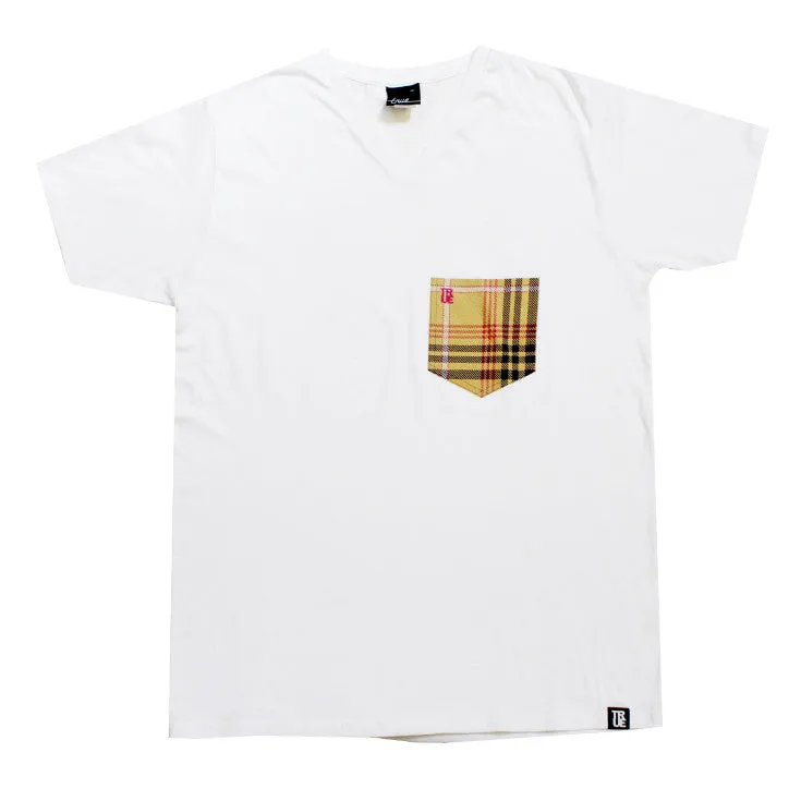 True Mens Canal St V-Neck T-Shirt White relaxed soul