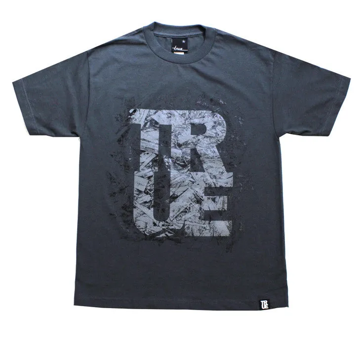True Mens Chipboard T-Shirt Charcoal love fit