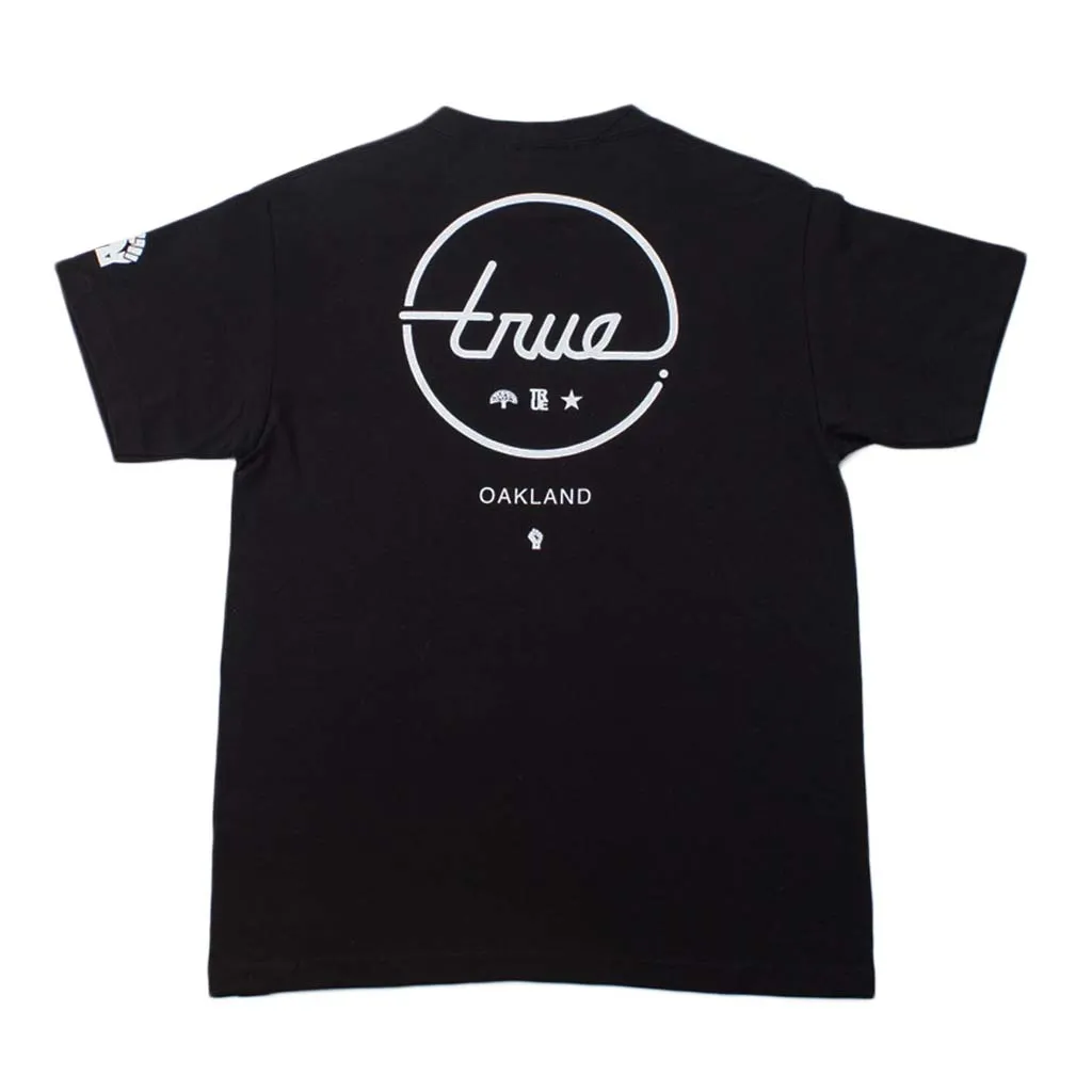 True Men's Circle Darkside Oakland T-Shirt Black daily outfit