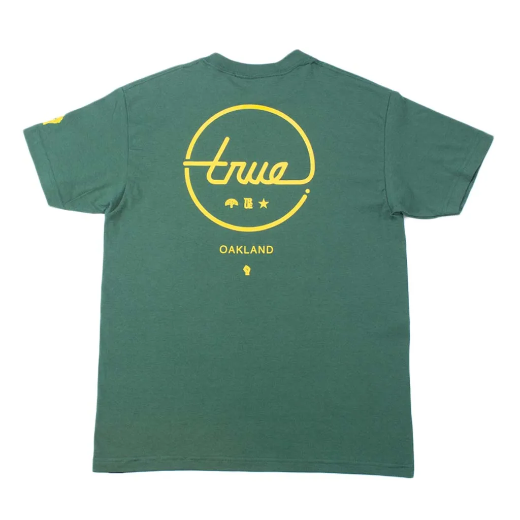 True Men's Circle Darkside Oakland T-Shirt Green focus piece