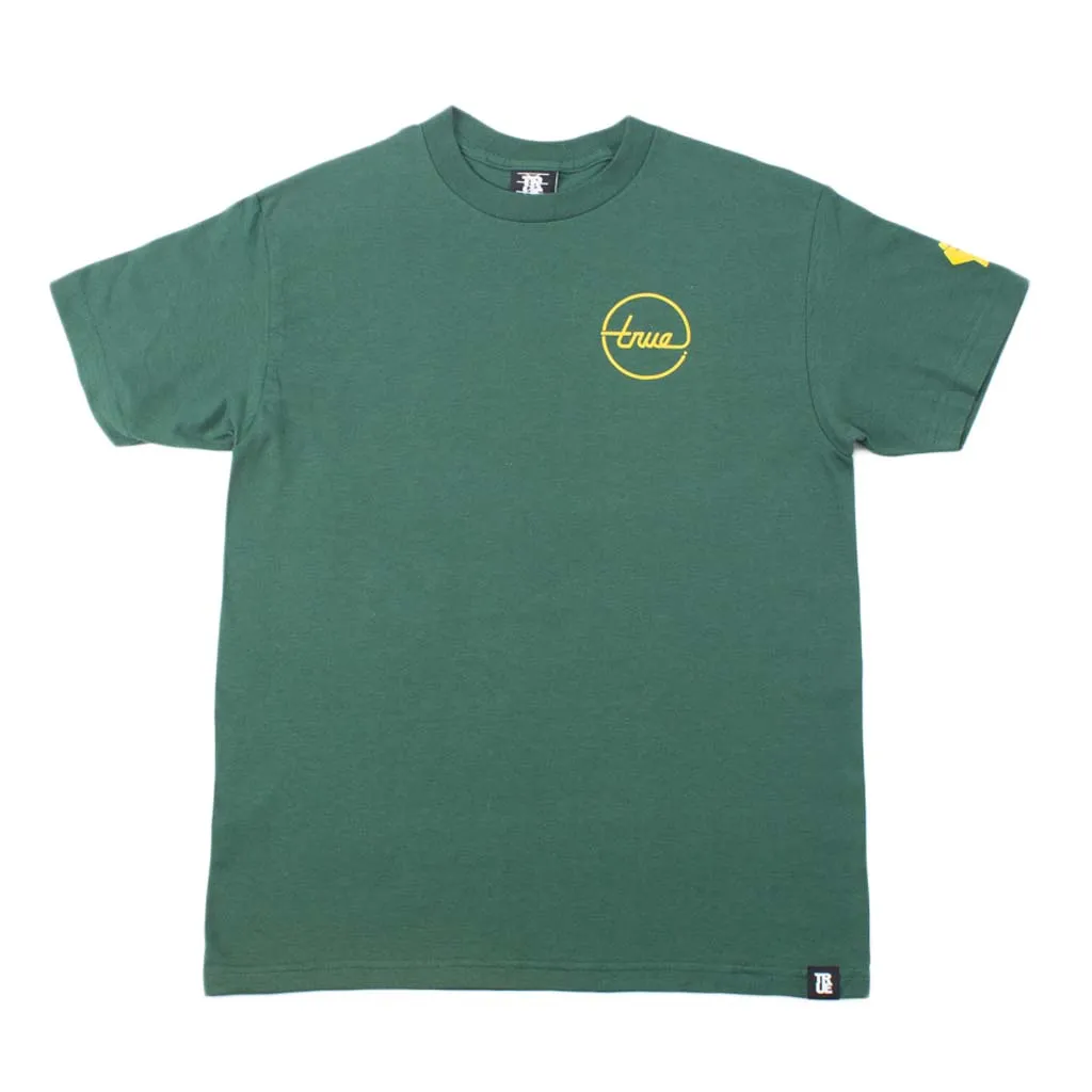 True Men's Circle Darkside Oakland T-Shirt Green effortless chic