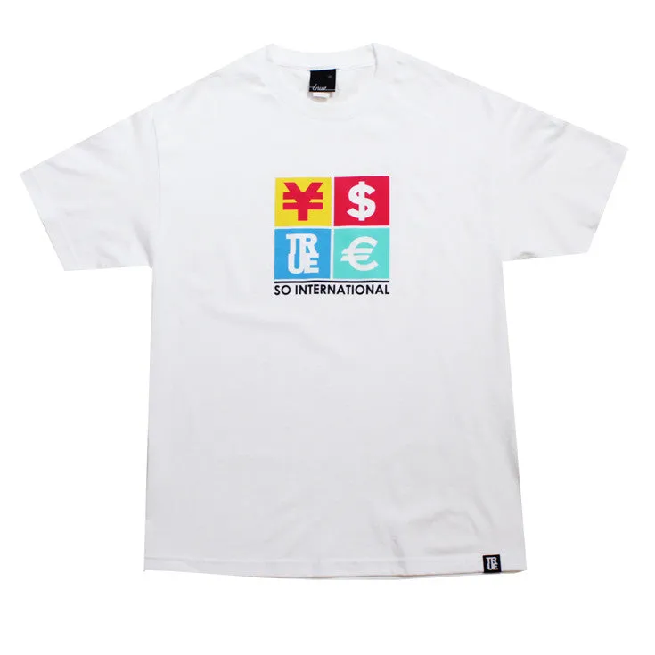 True Mens Currency T-Shirt White basic vibe